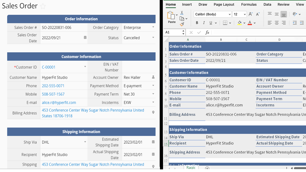 Generate Word and Excel documents directly from your database and download multiple documents in bulk when needed.